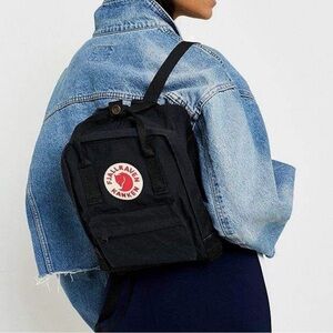 Fjallraven Kånken Mini Black Backpack with Red Logo
